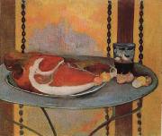 Paul Gauguin Style life with ham oil on canvas